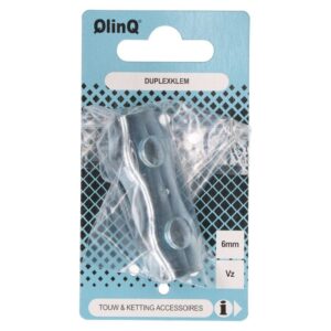 QlinQ duplex staaldraadklem 6mm verzinkt