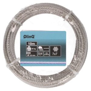 QlinQ staaldraad 3mm rvs; rol van 10mtr
