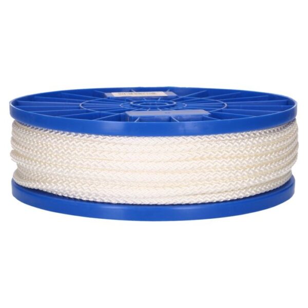 QlinQ nylonkoord PA 6mm gevlochten wit; rol 80 meter