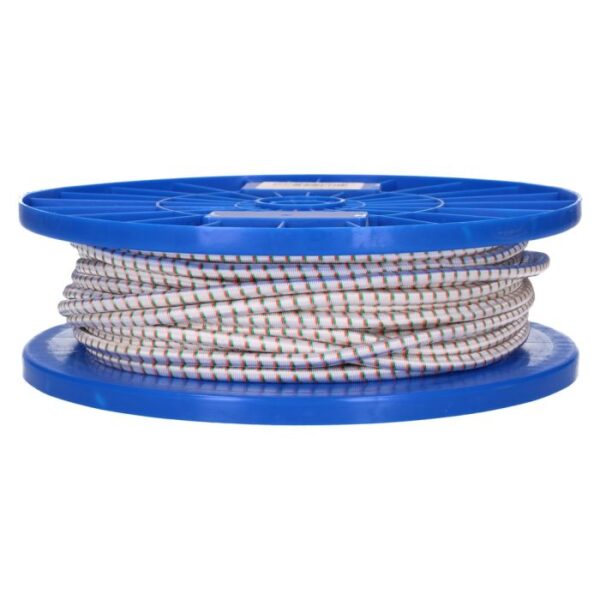 QlinQ elastischkoord 6mm wit/groen/oranje; rol 50mtr