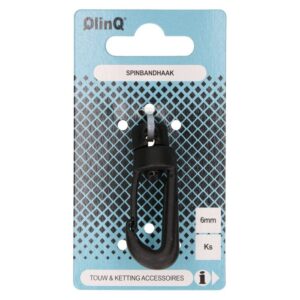 QlinQ spinbandhaak 6mm kunststof zwart