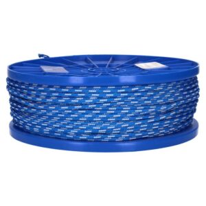 QlinQ troskoord PP 4mm gevlochten blauw/wit; rol 150 meter