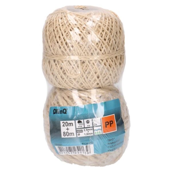 QlinQ bindtouw PP 2mm dubbelpack; rol 80 meter