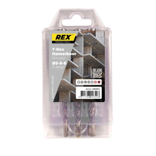 productafbeelding_50259_12.jpg REX T-Rex hamerborenset SDS-plus 3-delig in kassette