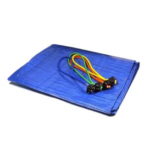 Jumbo Crossafe dekzeil 200x300cm met 4 ballbungees blauw