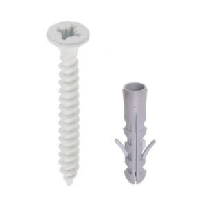 QlinQ rail bevestigingsset schroef wit met plug; set van 20 stuks