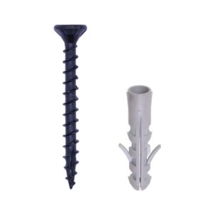 QlinQ rail bevestigingsset schroef zwart met plug; set van 20 stuks