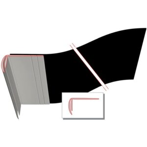 Illbruck grijs hoekprofiel van zacht PVC met PVC slabbefolie 30cm; 25m