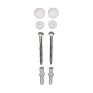 FISI closetbevestigingsset DIN571 6x70 A2, plug, rozet en afdekkap wit