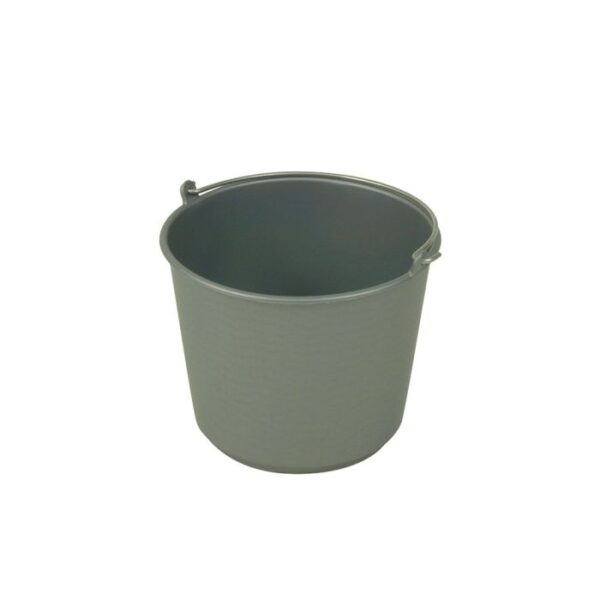 Super Prof bouwemmer grijs 12 liter zwaar model 100% recycle baar