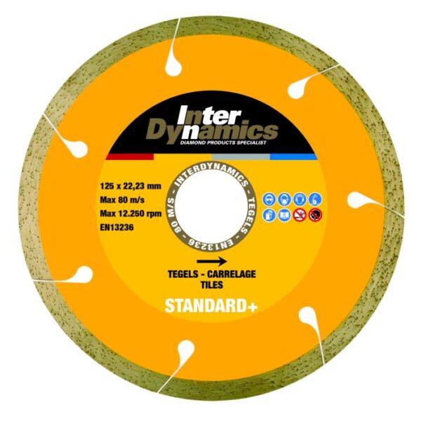 InterDynamics Tegel Standard+ diamantzaagblad 200mm, 22.23mm