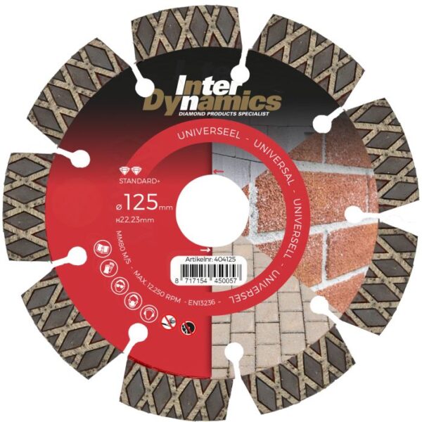 productafbeelding_7748_12.jpg InterDynamics Universeel Standard+ diamantzaagblad 125mm, 22.23mm