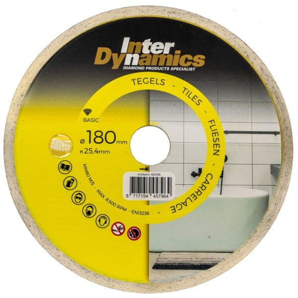 productafbeelding_7778_12.jpg InterDynamics Tegel Basic diamantzaagblad 180mm, 25.4mm