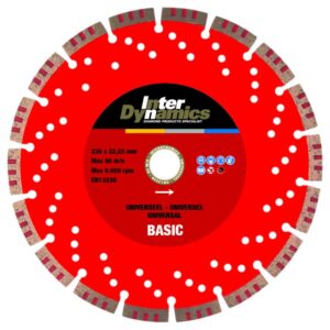 InterDynamics Universeel Basic diamantzaagblad 230mm, 22.23mm
