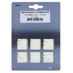 QlinQ zelfklevend anti-krasvilt Ø28mm wit;  2 vel met 9 stuks