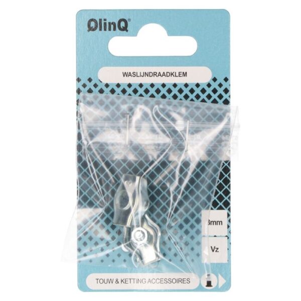 QlinQ waslijndraadklem 3mm verzinkt; 2 per verp